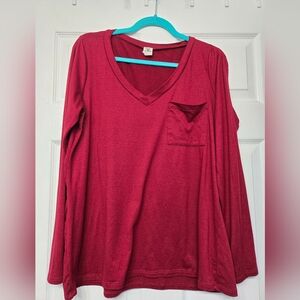 Sew In Love Rich Burgundy V-Neck Top